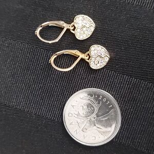 🎉FREE WITH PURCHASE🎉 Gold Tone/Iridescent Rhinestone Broken Heart Earrings